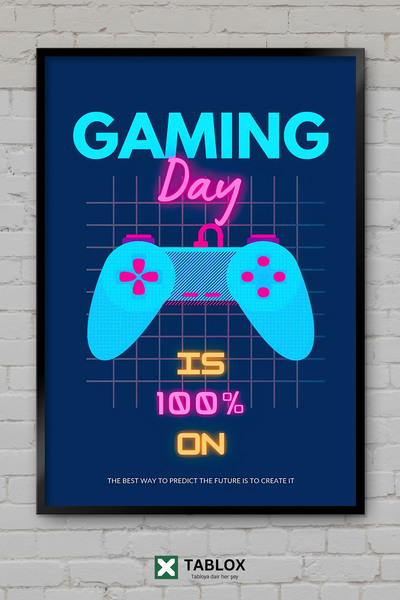 tablomaxtbx Αφίσα επιστημονικής φαντασίας Cyber ​​Siber Neon Gaming Gamer, Δι...