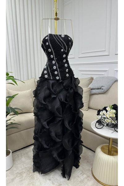 Generic Brand Embroidered Corset Evening Dress