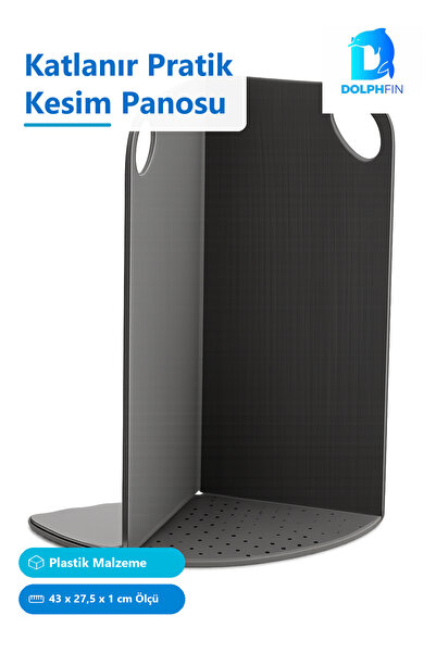 DolphFin Foldable Practical Cutting Board, Plastic, 43 X 27.5 cm