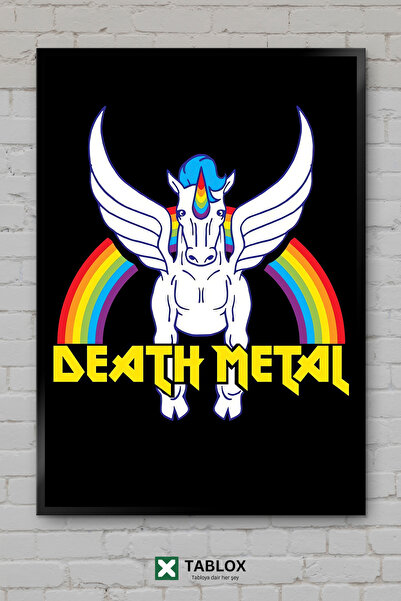 tablomaxtbx Death metal jednorog jednorogi muzika rok poster umetnički okvir ...