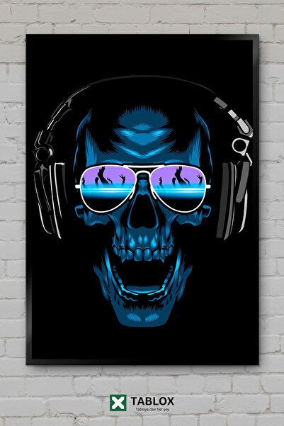 tablomaxtbx Dj Skull Skull Music Electronic Art Poster Frame Look Decorative ...