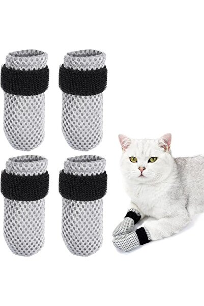 Tazweeq Anti- Scratch Boots Cat Shoes, 4Pcs Boots Nail Cover Precaution Scrat...