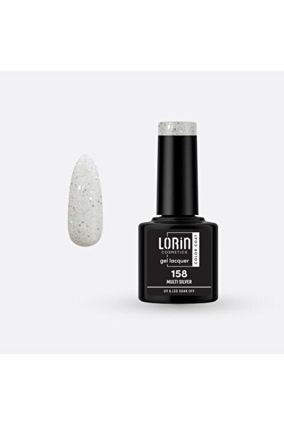 Lorin Cosmetics Lorin Ημιμόνιμο Βερνίκι Νυχιών Τζελ 8ml # 158 (Πολύχρωμο Ασημί)