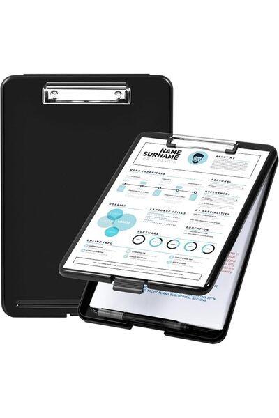 Amazon basics Plastic Storage Clipboard,Black, 2-Pack