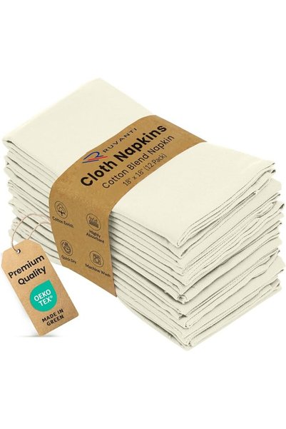 RUVANTI Rovante 12 Pieces of Dinner Napkin 18X18, Soft Comfortable and Reusab...