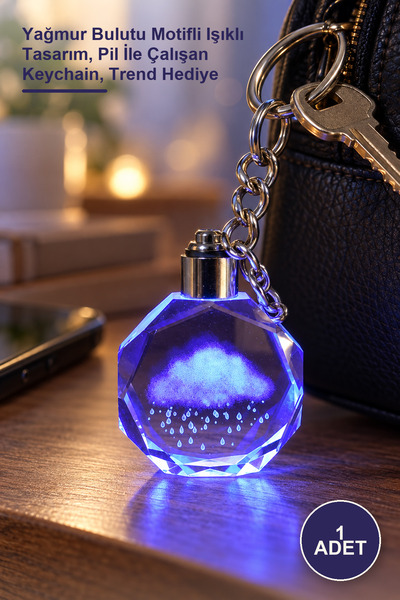 Yenilig 1 Piece Color-Changing Crystal Keychain – Illuminated Design with Rai...