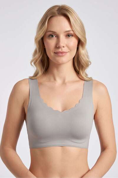 OBJE Women's Gray Sport Ghost Bra