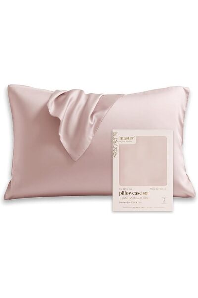 Master Home Textile غطاء وسادة من الساتان الحريري من ماستر للشعر والبشرة، غطا...