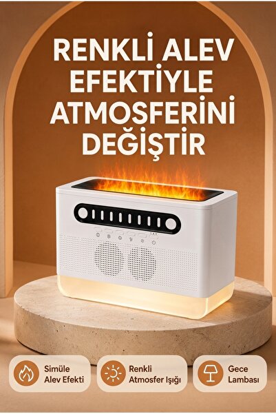 Mmctech 8 Farklı Doğa Sesli Hava Nemlendirici Bluetooth Hoparlör Difüzörlü Aromaterapi RGB Gece Lambası