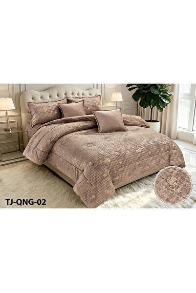Moon 4-Piece Bedding Set, Winter, Soft Velvet Filling, with Elegant Double-Si...
