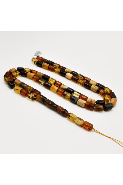 Generic Brand Mackintosh Amber Rosary – 69 Beads 8 ×11mm Multicolor Barrel Pr...
