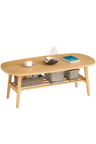 Generic Brand Măsuță de cafea cu raft, pentru living sau dormitor, 120 x 60 x...