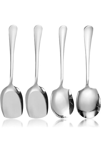 AZONEE Stainless Steel Serving Spoons, 4Pcs 8.8" Large Serving Spoons, Stainl...
