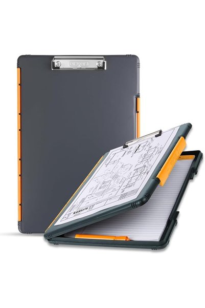 Dexas Legal Size XL Slimcase 2 Storage Clipboard, Gray with Orange Clip, 15.5...