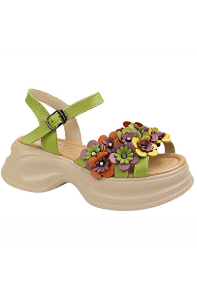 PASS Collection Sandale dama piele naturala 3OLY80012C 06 N-verde-35