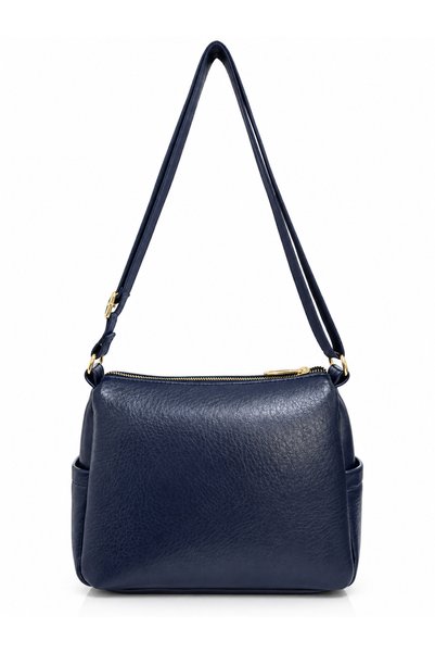 Sanmorris Geantă crossbody pentru femei, din piele artificială, cu multiple compartimente, cu fermoar, pentru utilizare zilnică, albastru marin
