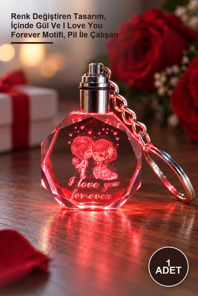 Yenilig 1 Piece of Light-Up Crystal Keychain – Color-Changing Design, Featuri...