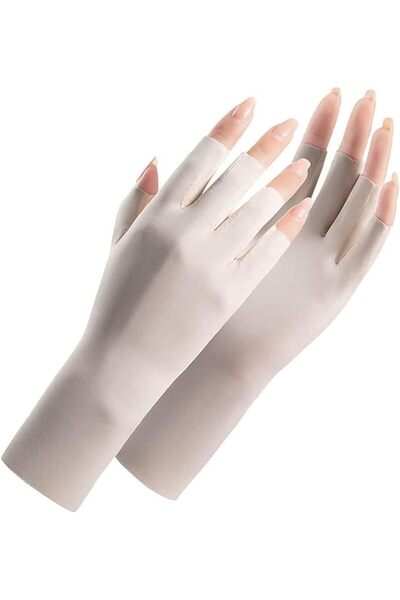 GENERAL Utaly Women Sunblock Fingerless Gloves Non-Slip UV Protection Driving...