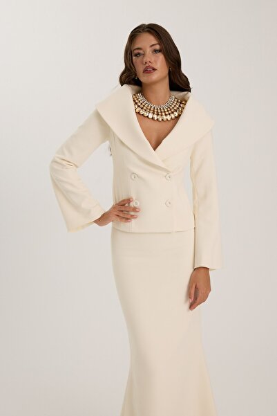 NOK İSTANBUL Lady Di Iconic Blazer Ekru
