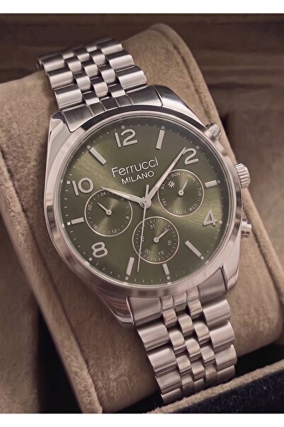 Ferrucci Men's Functional Metal Steel Cord Wristwatch with 2 Year Warranty