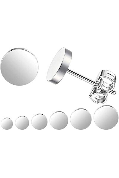 GENERAL 6 Pairs Round Stud Earrings for Men Women,Hypoallergenic Stainless St...