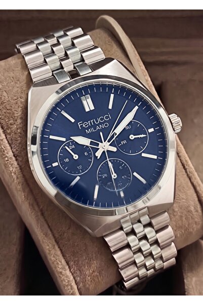 Ferrucci Men's Functional Metal Mesh Cord Wristwatch with 2 Year Warranty