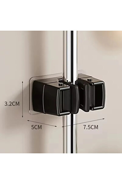 Choice 1pcs black No Screw Heavy Duty Mop Holder Wall Mount Rack with Strong ...
