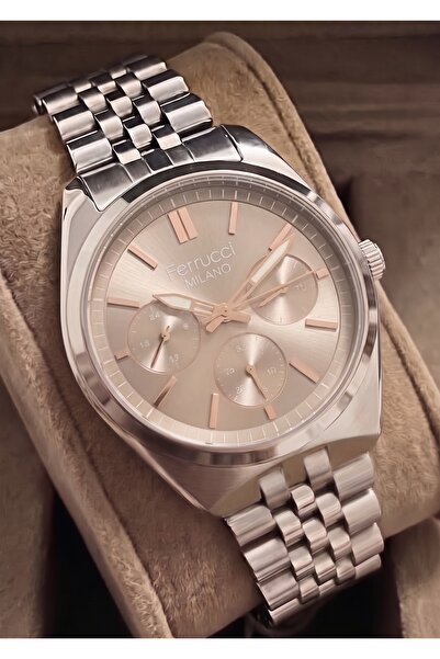 Ferrucci Men's Functional Metal Mesh Cord Wristwatch with 2 Year Warranty