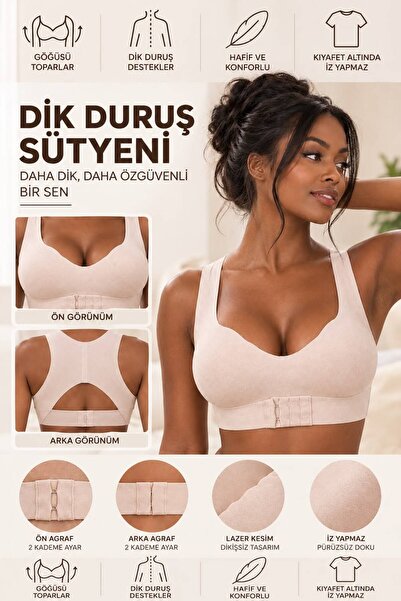 Pera fitol Göğüs Toparlayıcı Kalın Askılı Dik Duruş Özellikli Pedli Korseli B...
