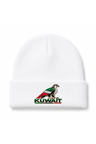 Rabona Fashion Kuwait National Falcon Emblem Graphic Beanie