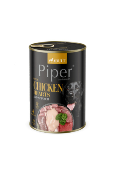 Piper Hrană pentru câini: Inimi de pui și spanac, 24 x 400g/cutie