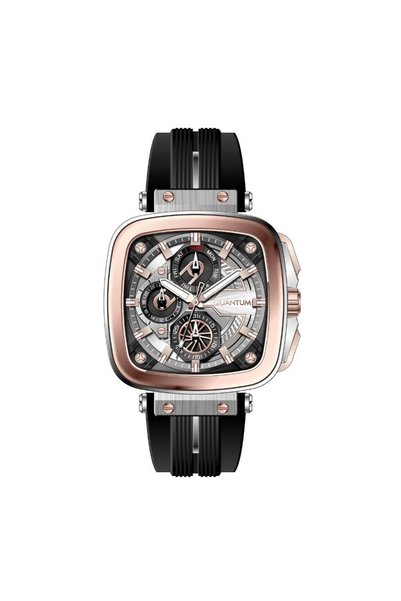 Quantum PWG1014.561 SİYAH SİLİKON KAYIŞ ROSE GOLD KASA ERKEK KOL SAATİ