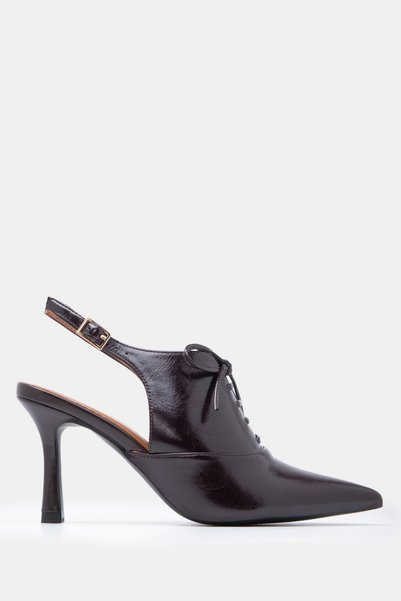 Luigi Μυτερές γόβες slingback με διακοσμητικό φιόγκο - Σκούρο καφέ - 37