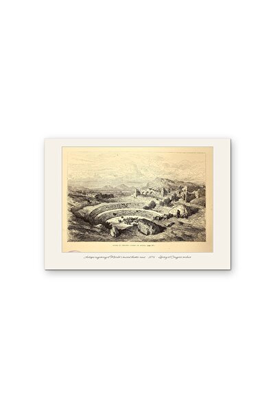 OEM Poster Carton 250g A4, Gravura Antica Ruinele Teatrului din Merida 1874, ...