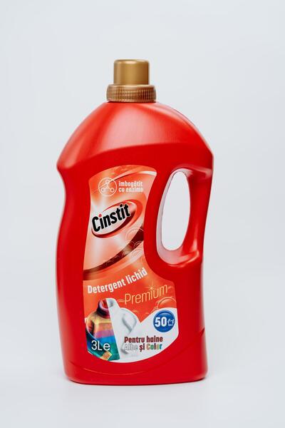 Cinstit Detergent lichid Premium – rufe albe si colorate, 3L (50 spalari)