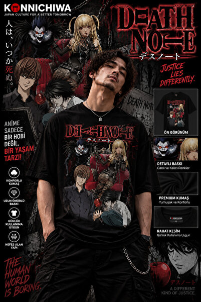 FG KONNİCHİWA Death Note Light Yagami L Ryuk Misa Amane T-Shirt Tee Tshirt – ...