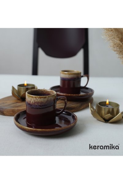 Keramika 4 Parça 2 Kişilik Kahve Fincanı Seti