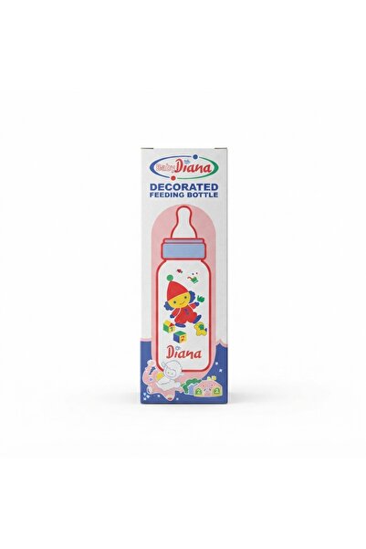 Baby Diana White Decorated Feeding Bottle 125ml With Anti-Colic Air-Valve Nip...