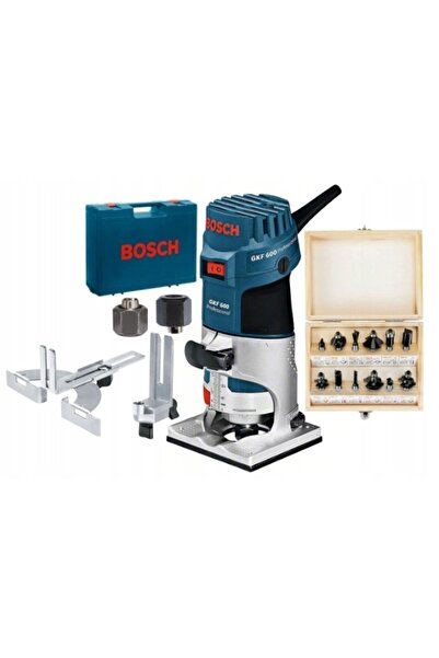 Bosch 600W GKF 600 Router de canturare + Accesorii