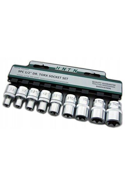 Honiton Set de chei tubulare TORX 1/2 9 piese. Chei tubulare E10 - E24
