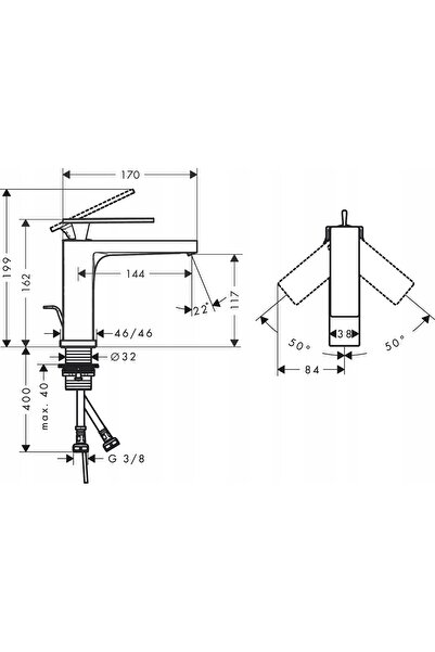 Hansgrohe 73010670 Tecturis E Robinet de baie 110 EcoSmart