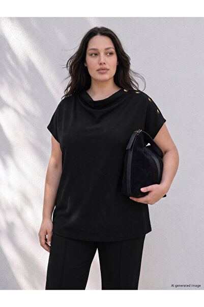 LC Waikiki Alita City Farkıyla Lcw Curve Black Combed Cotton Straight Draped ...