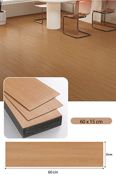 Bien Home 11 Adet, 60x15 Cm 1 m² Açık Gri Meşe, Gri-Bej Tonlarında Esnek Yıkanabilir Kesilebilir Silinebilir Zemin Duvar Parke Yer Döşemesi Kendinden Yapışkanlı PVC Zemin Kaplaması -Z003