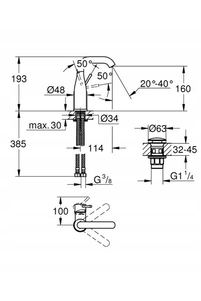 Grohe Baterie lavoar Essence M 23798001 Crom