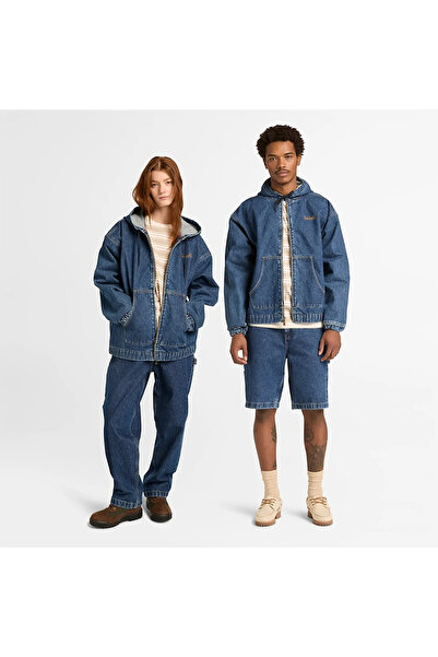 Timberland Denim full zip hooded bomber jacket