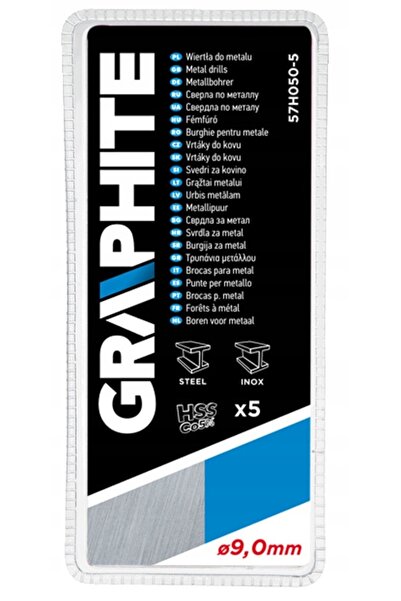 graphite 57H050-5 freze pentru metal 9 mm 5 bucăți