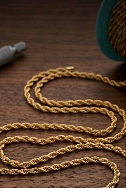 Hobi Goom Takı Yapımı / Üretimi için Gold Renk Çelik Burgu Zincir | Halat Mod...