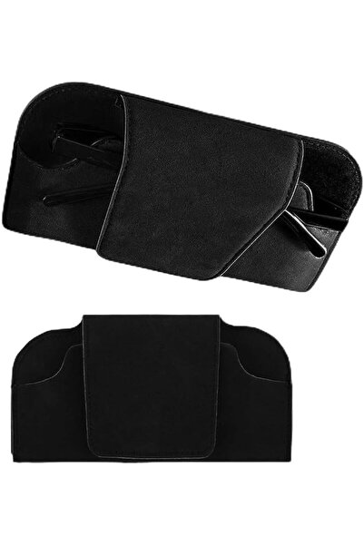 ELEPHANTBOAT STHIRA® Sunglasses Holder for Car Visor Leather Glasses Case wit...