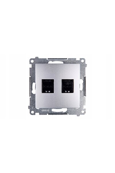 Kontakt-Simon Priză de calculator duală RJ45 categoria 6 cu capac antipraf, s
