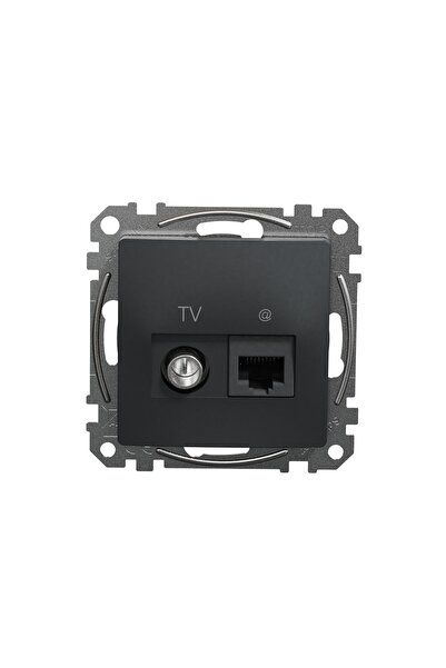 Schneider Electric Sedna Design & Elements priză TV + RJ45 cat.6 negru antrac...